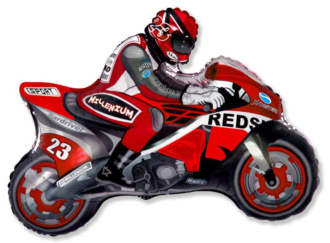 Racing Bike Red Balloon Foil 36"