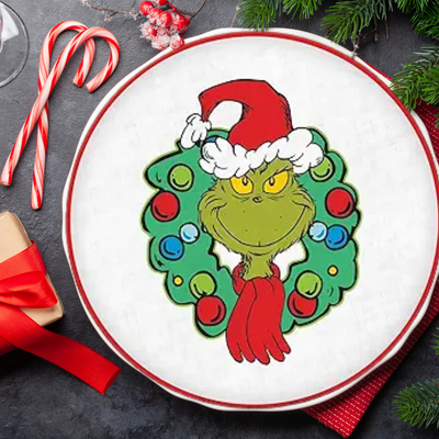 Traditional Grinch Round Platter (14")