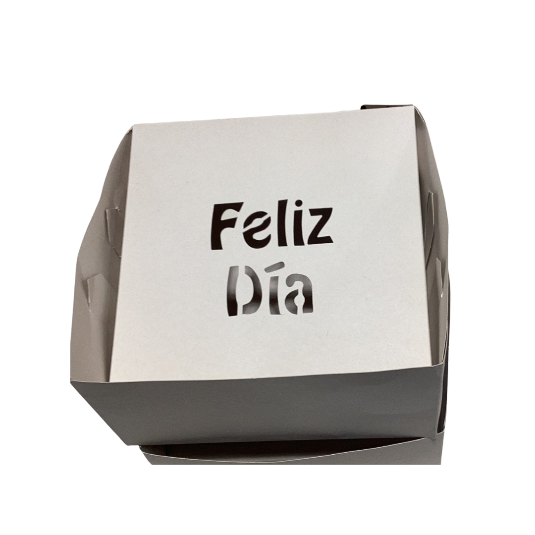 Caja Empaque GRANDE Feliz Dia (BEIGE) Eco Amigable Granel