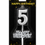 Happy Birthday Candle with Numbers Silver and Gold
