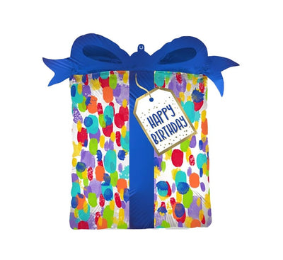 SuperShape Painterly Dots Birthday 27” Foil Balloon