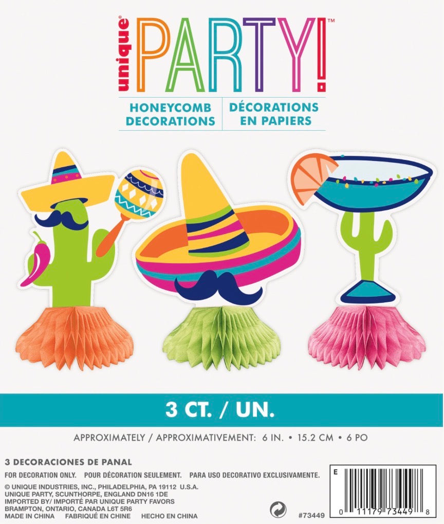 Mexican Party Cactus Centerpiece 6” 3ct