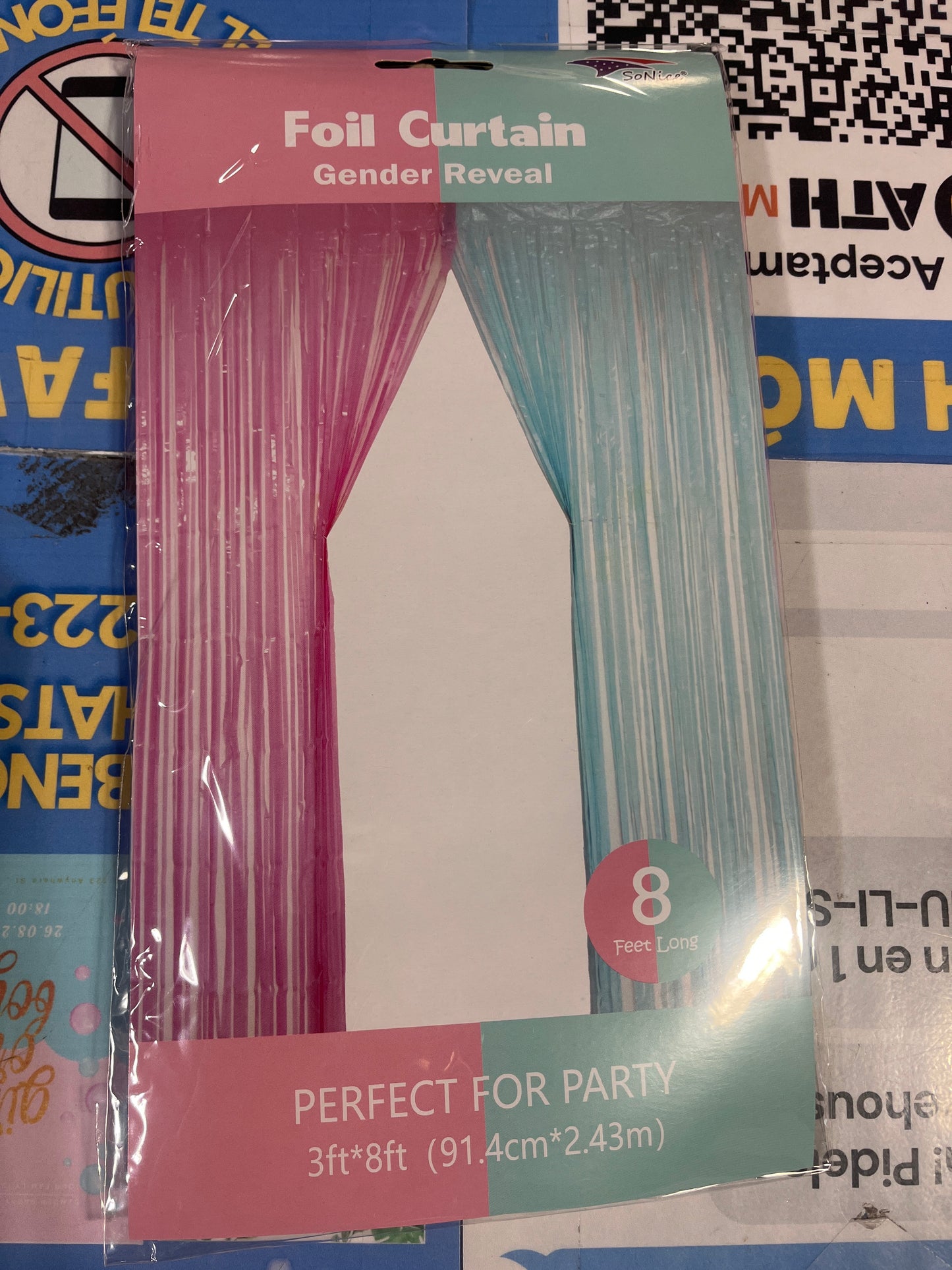 Foil Curtain Half Pink Half Blue