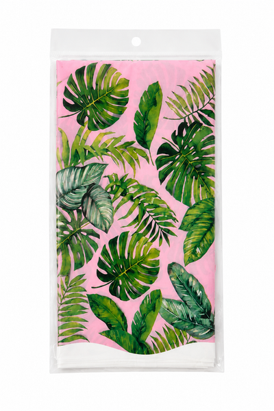 Summer Palm Plastic Tablecover 54in x 102in