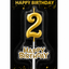 Happy Birthday Candle with Numbers Silver and Gold