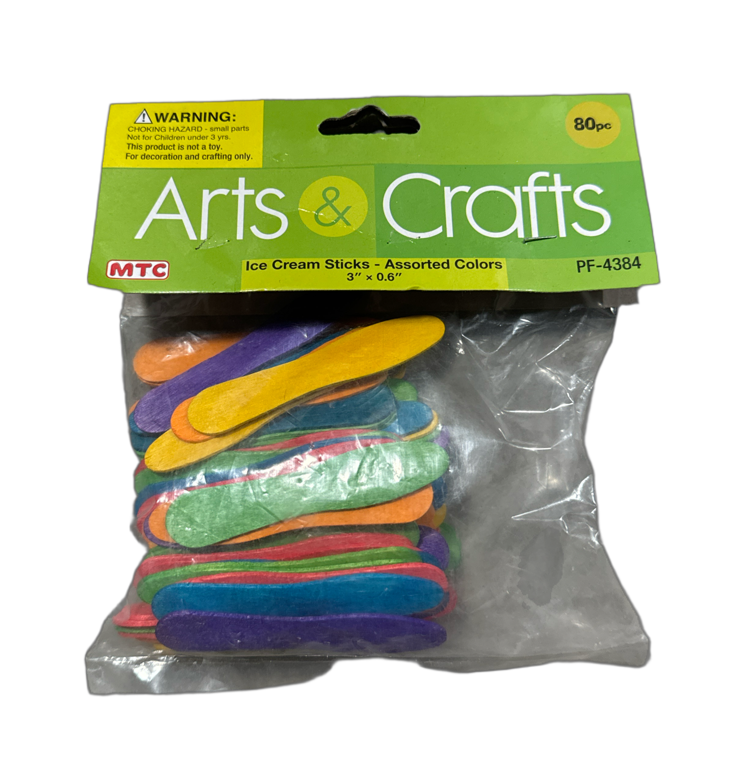 Wooden Sticks Assorted Colors (x80u)