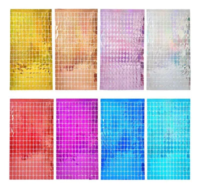 Cortinas Foil Cuadrados - Todos Colores (3x8ft)