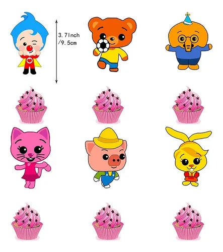 Cupcake Topper Personajes Plim Plim (x12u)