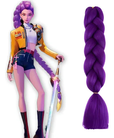 Kpop Peluca Trenza Violeta Rumi (x1u) - Small