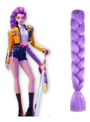 Kpop Peluca Trenza Lila Rumi (x1u) - Medium