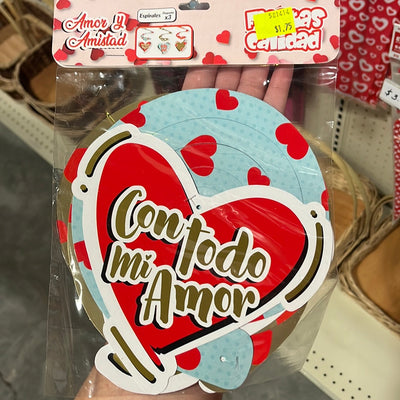 Espiral x3 Ud Línea Love Decorativo Corazones