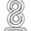 Standing Foil Number Balloon Silver 28"