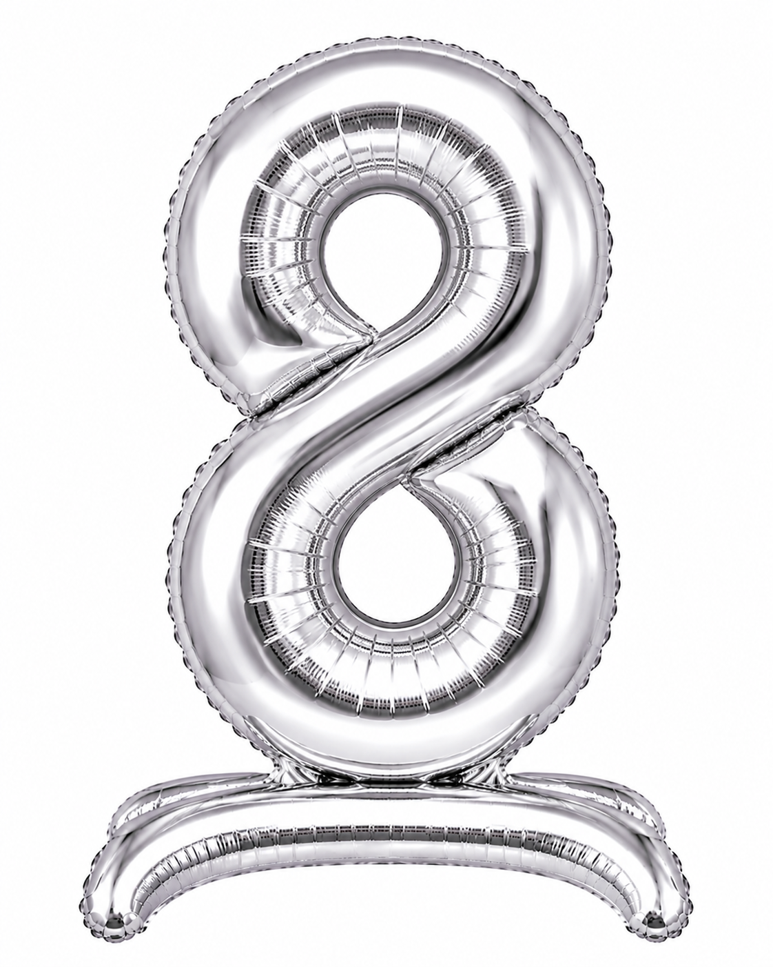 Standing Foil Number Balloon Silver 28"