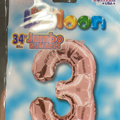 Globo Jumbo “#3” RoseGoldShape