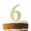 Cake Toppers Números Dorados 6ct