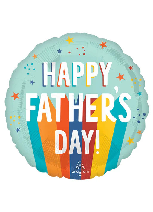 Happy Fathers Day Rainbow Foil Balloon 18”