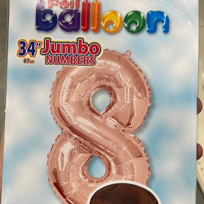 Globo Jumbo “#8” RoseGoldShape