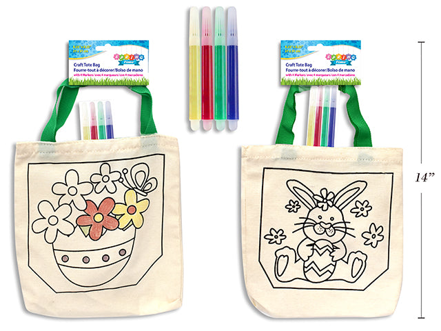 Craft Spring Tote Bag con 4 Marcadores 12" (x2u)