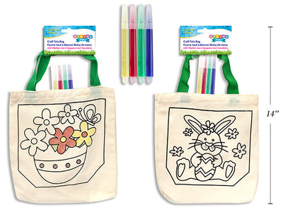 Craft Spring Tote Bag con 4 Marcadores 12" (x2u)