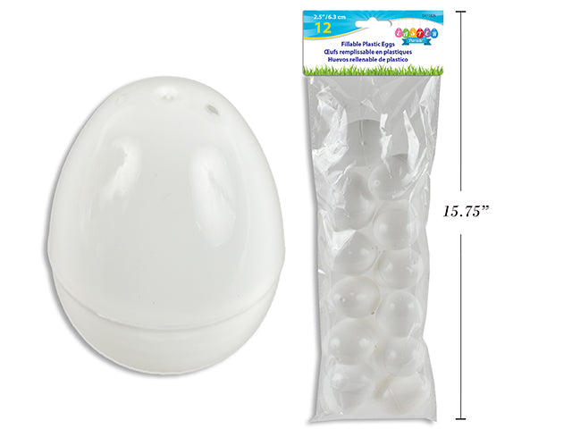 Huevos rellenables blancos 2.5 in (x12u)