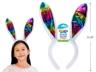 Easter Metallic Rainbow Bunny Diadema (x1u)