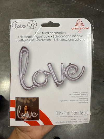 Love Silver Balloon