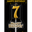 Happy Birthday Candle with Numbers Silver and Gold