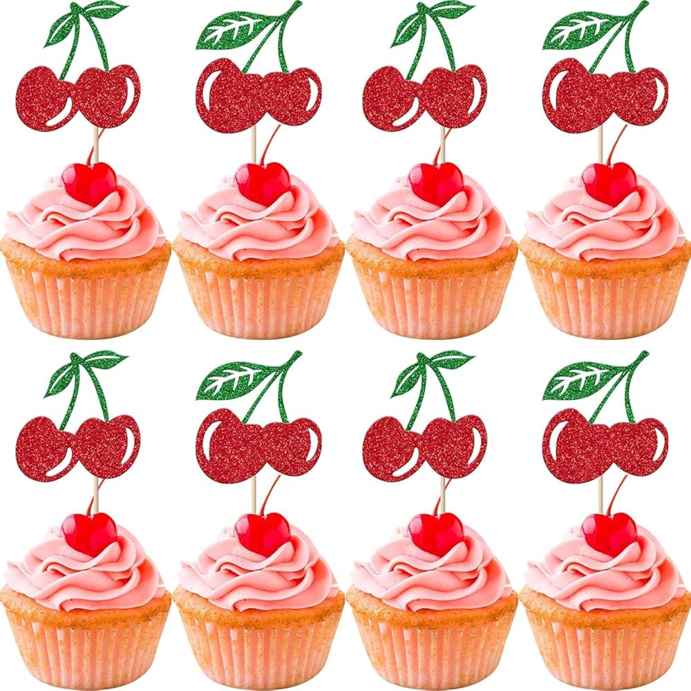 Cherry Cupcake Toppers (x24u)