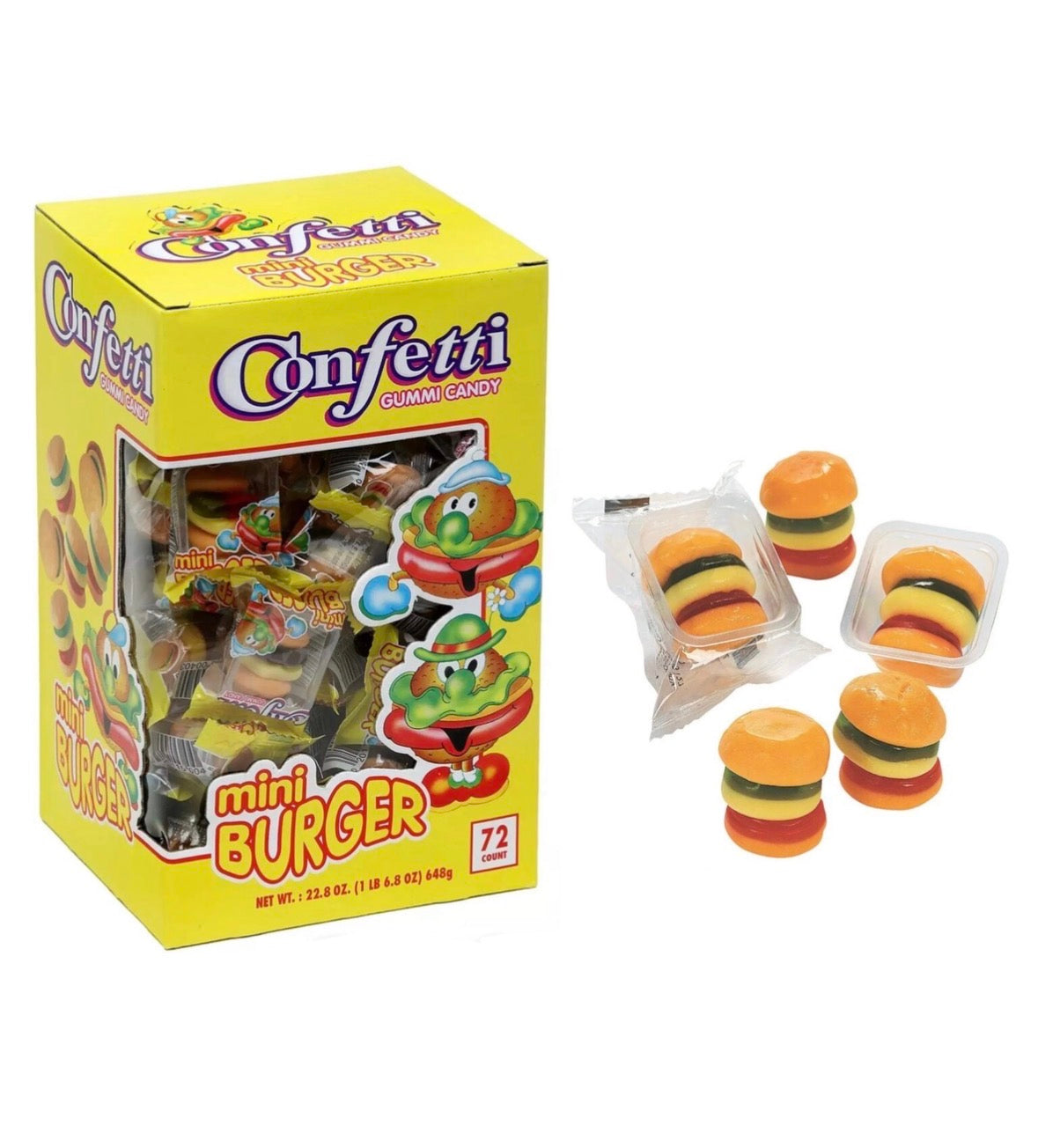 Confetti Mini Burger 18oz 72ct
