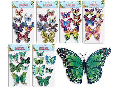 Set de 6 Stickers 3D de Mariposas – 6 Estilos Surtidos 🦋
