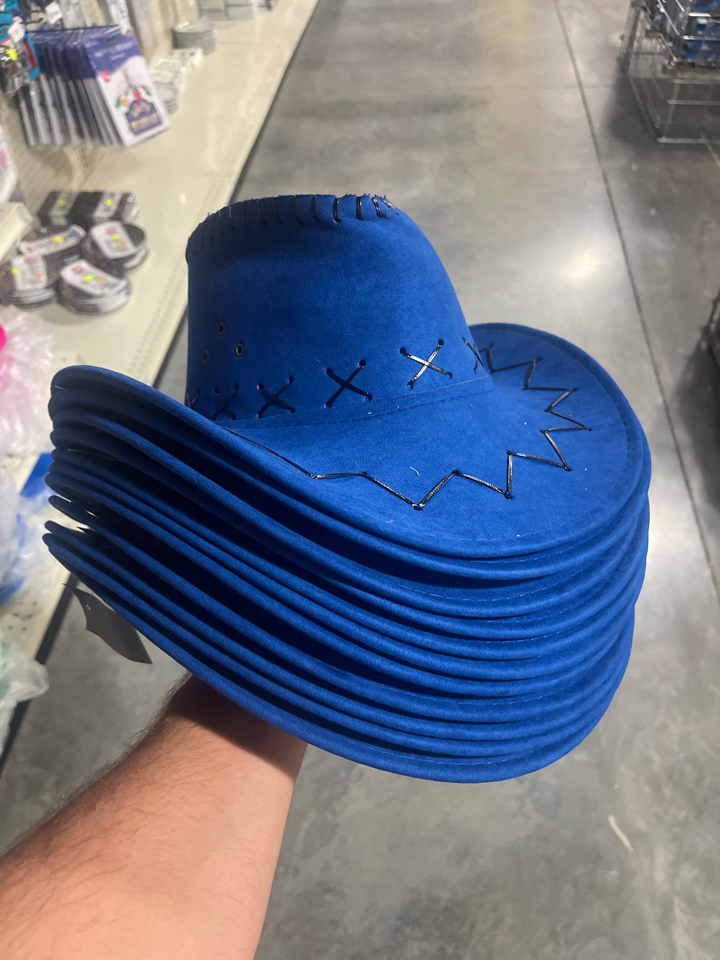 Sombrero Cowboy Terciopelo 25cm (x1u)