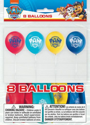 Paw Patrol Latex Balloons x8