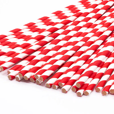 Red and White Straws 24pcs