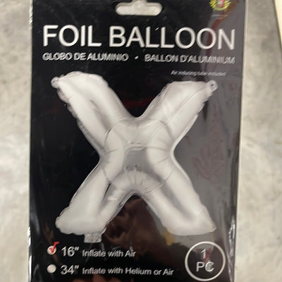 Foil Balloon Letter - X Silver