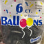 Browny Latex Balloons 18" Black 6pcs