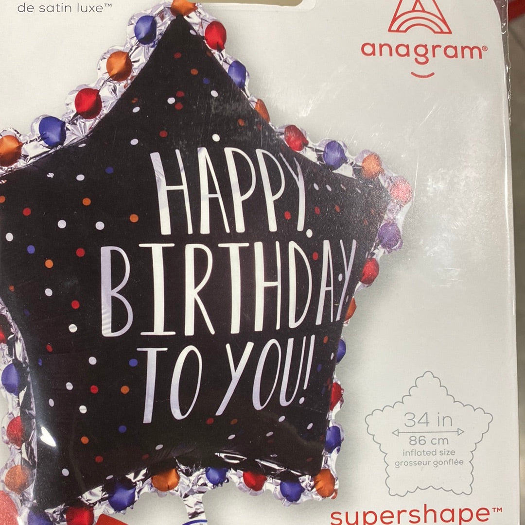 Large Balloon Happy Birthday To You (supershape) 34”
