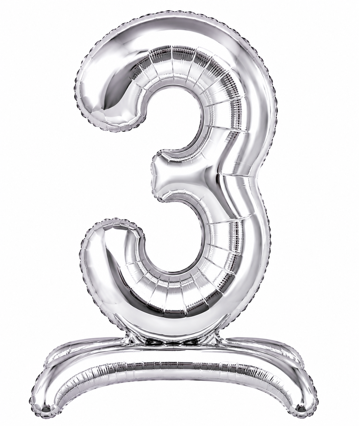 Standing Foil Number Balloon Silver 28"