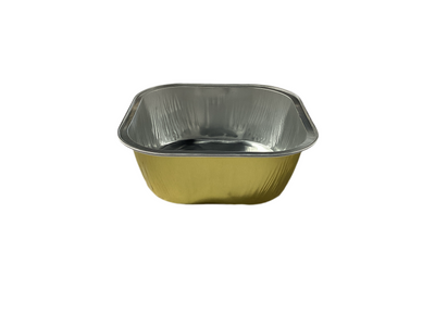 Bowl Aluminio Cuadrado Gold con tapa