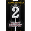 Happy Birthday Candle with Numbers Silver and Gold