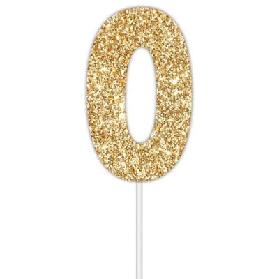 Cake Toppers Números Dorados 6ct
