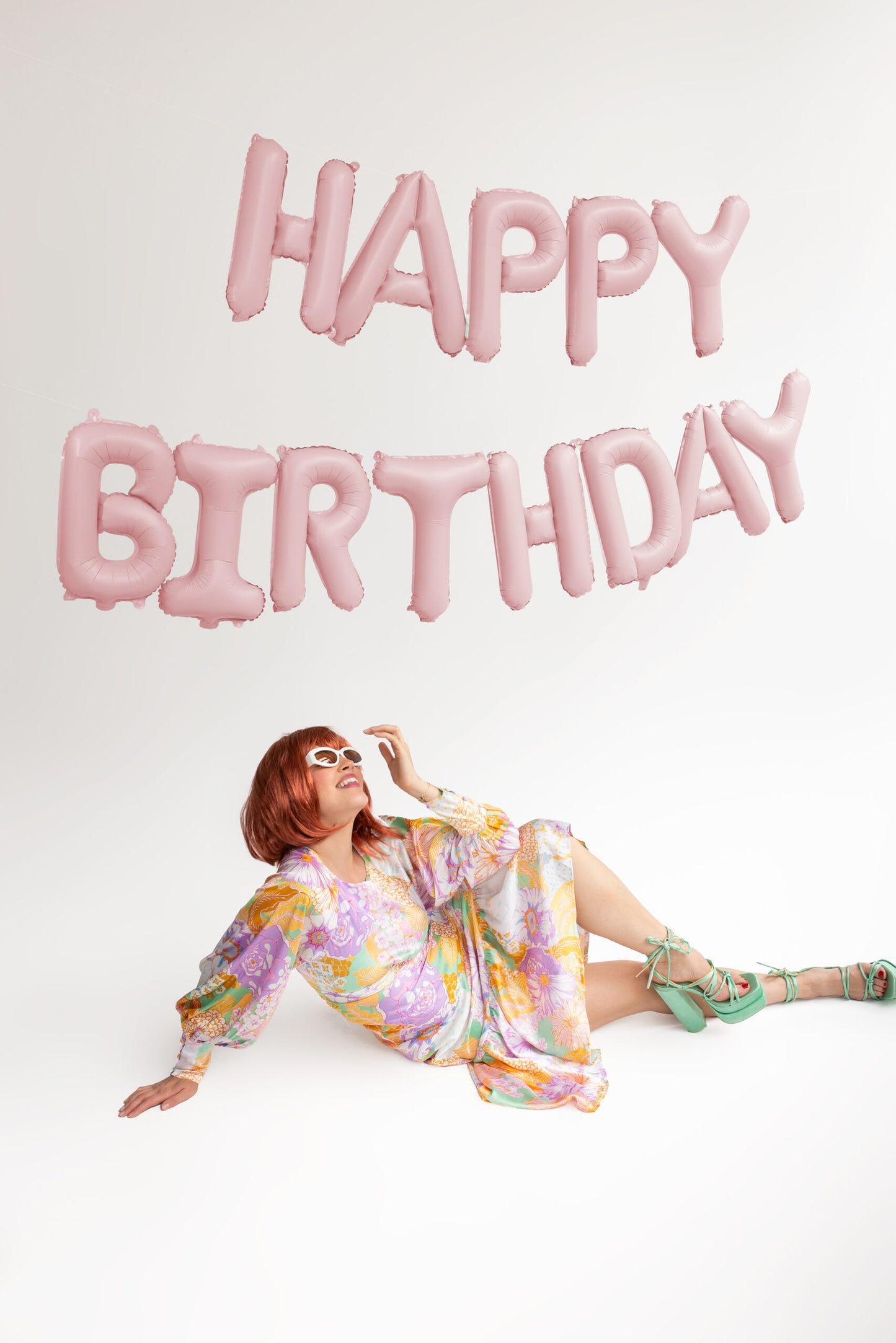Foil Balloon Happy Birthday Banner Pink (340x35cm)