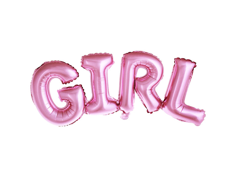 Foil Balloon Girl Banner Pink (74x33cm)