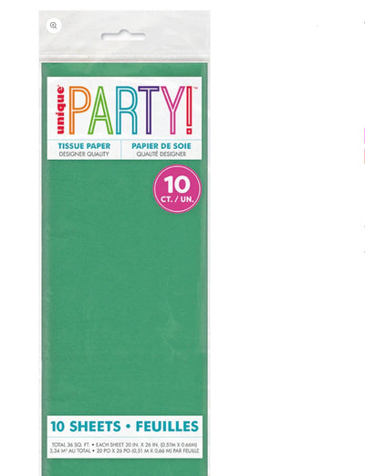 Tissue Paper 10ct Dark Green