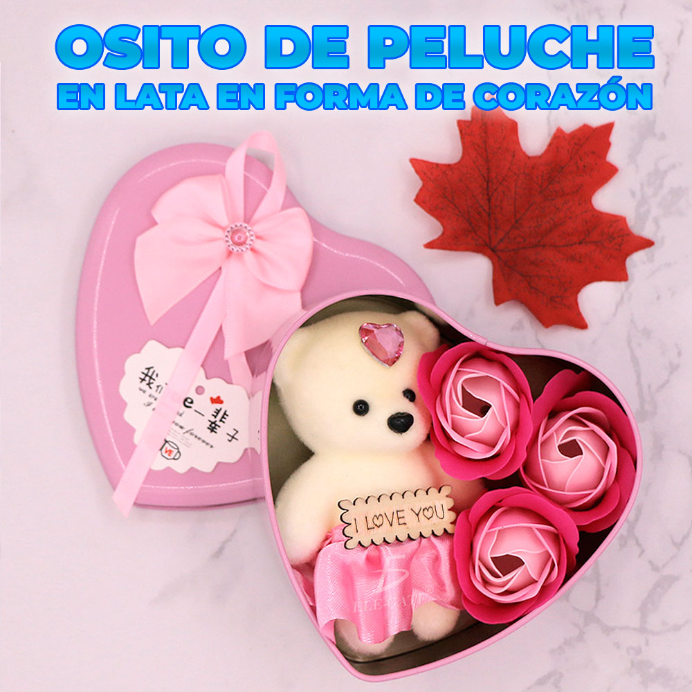 Lata en Forma de corazón con Oso