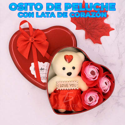 Lata en Forma de corazón con Oso