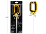 9" Gold Cake Topper with stem & ribbon #0