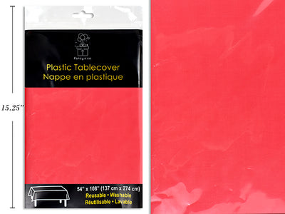 Red Plastic Rectangular Table Cover 54x108" Heavy Duty ( 40.5 sq ft. )