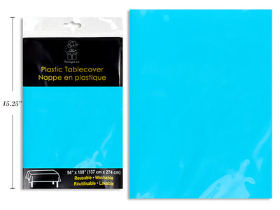 Light Blue Plastic Rectangular Tablecover  54x108" Heavy Duty ( 40.5 sq ft )