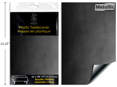 Metallic Silver Rectangular TableCover 54x108" (40.5 sq ft )