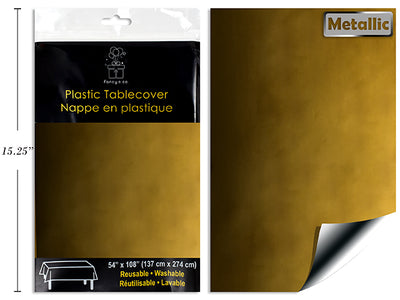Metallic Gold Rectangular TableCover 54x108" (40.5 sq ft )